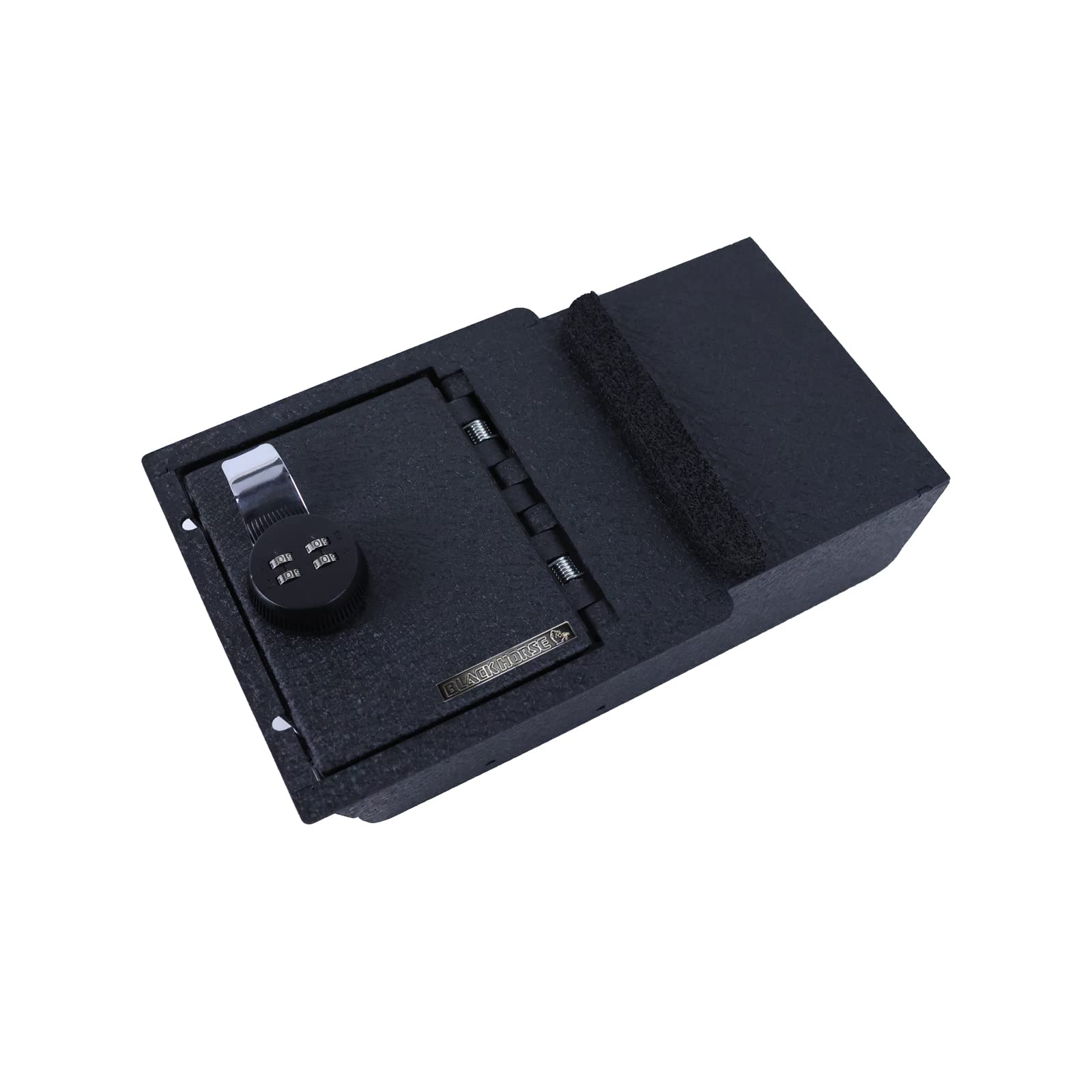 Center Console Safe Black Horse Security Lock Box, Black Gun Box Organizer, with 4 Digit Combination Resettable Lock Compatible with 2021-2023 Tesla Y|2021-2023 Tesla 3-ASTY01