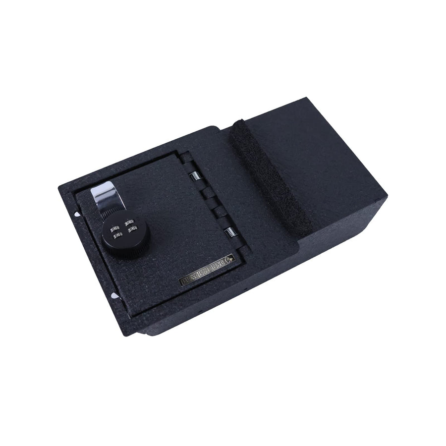Center Console Safe Black Horse Security Lock Box, Black Gun Box Organizer, with 4 Digit Combination Resettable Lock Compatible with 2021-2023 Tesla Y|2021-2023 Tesla 3-ASTY01