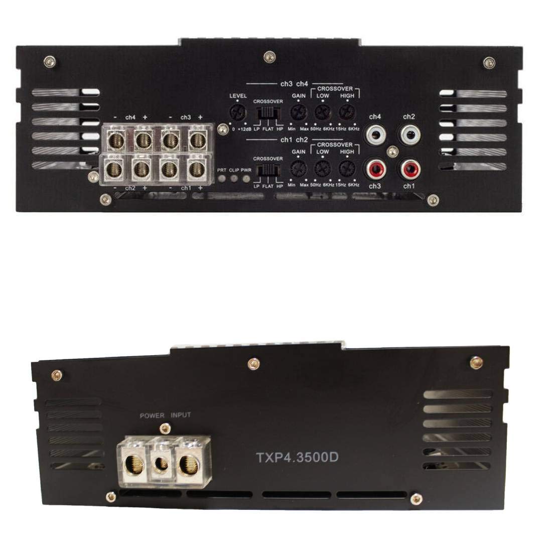 Soundstream TXP4.3500D Tarantula 4 x 140W RMS at 4 Ohm Class D Full Range 4 Channel Amplifier 3500W Max (1 Ohm Stereo Stable)