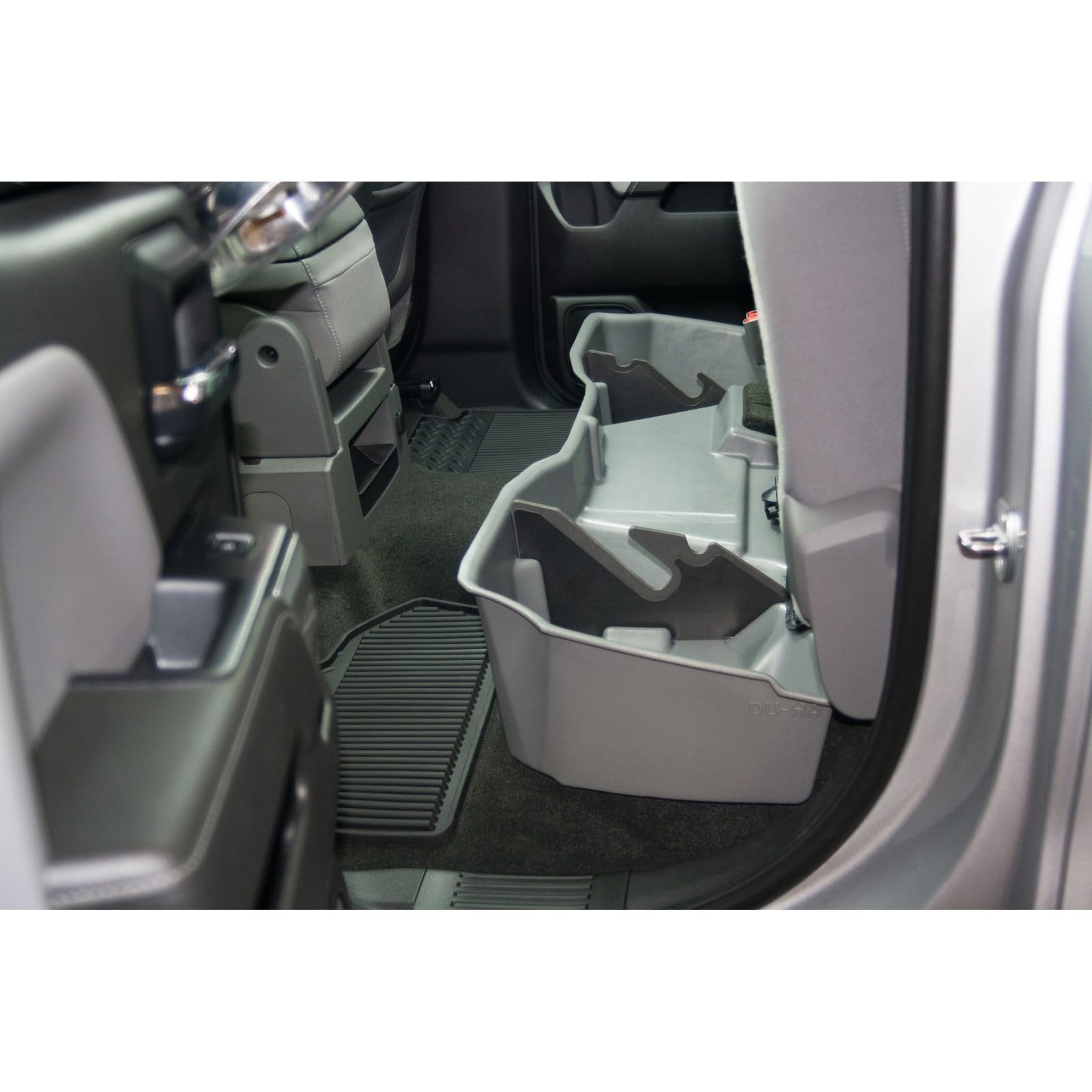 Under Seat Storage DuHa 10306 fits 2014-2019 Chevy Silverado/GMC Sierra Double Cab Classic Style Body | Tan Heavy-Duty Back Seat Organizer | Includes Dividers