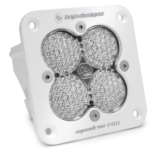 Baja Designs Flush Mount Squadron Pro White LED Auxiliary Light Pod (Work/Scene Lens; Clear)