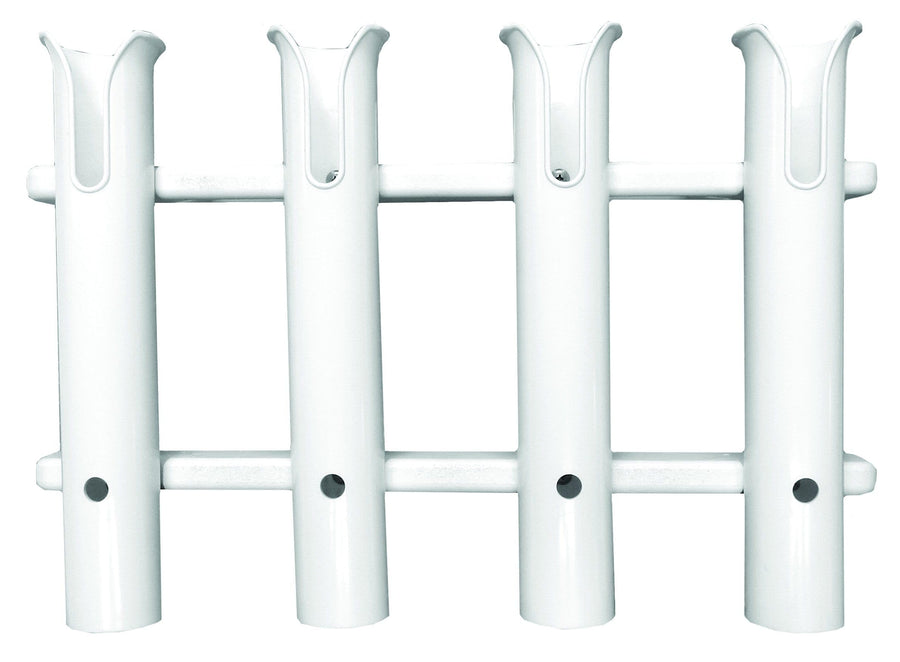 TACO Metals Delux P03-064W Rod Holder/Tackle Rack, 4-Rod, Polyethylene, White