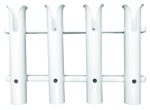 TACO Metals Delux P03-064W Rod Holder/Tackle Rack, 4-Rod, Polyethylene, White