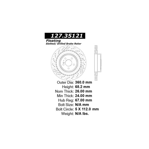 127.35121 Centric Parts Premium Brake Rotor