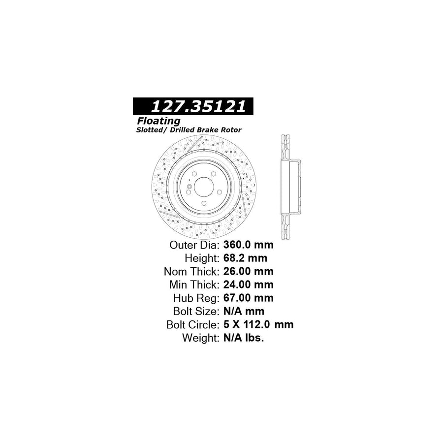 127.35121 Centric Parts Premium Brake Rotor