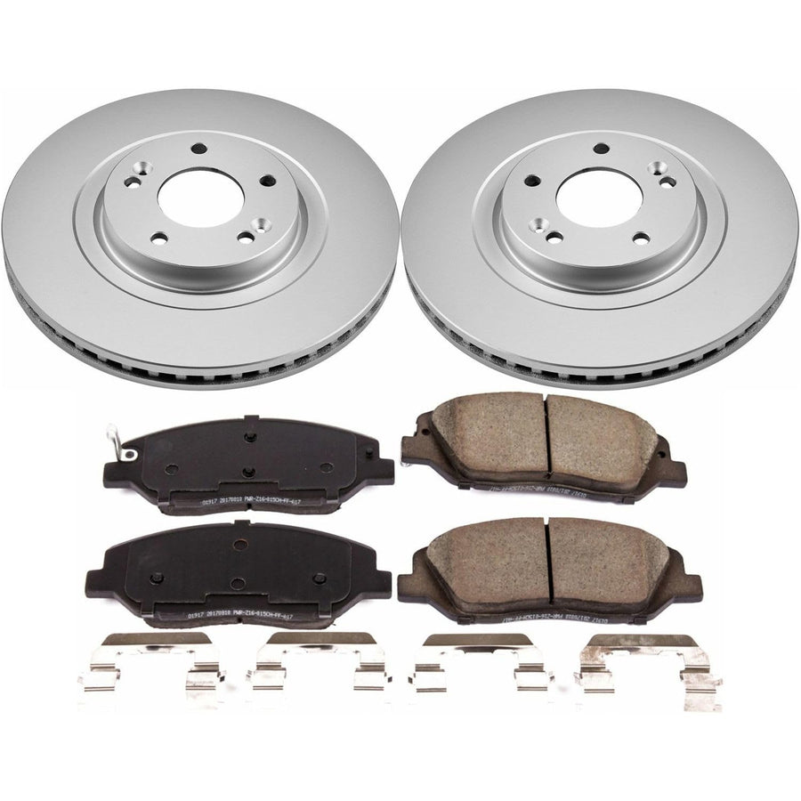 Power Stop Front CRK7513 Z17 Evolution Geomet Coated Brake Kit For Hyundai Santa Fe 2017-2018, Hyundai Santa Fe XL 2019 [Model Specific]