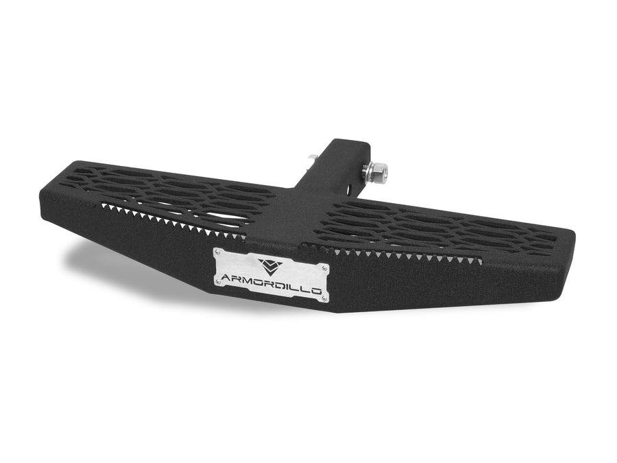 AR Mesh Armordillo Rear Hitch Step|Compatible for Class 3 Trailer Hitch 2" Receiver|Textured Black|Hitch Step Bar|Bumper Guard|Steel|Universal|8724217
