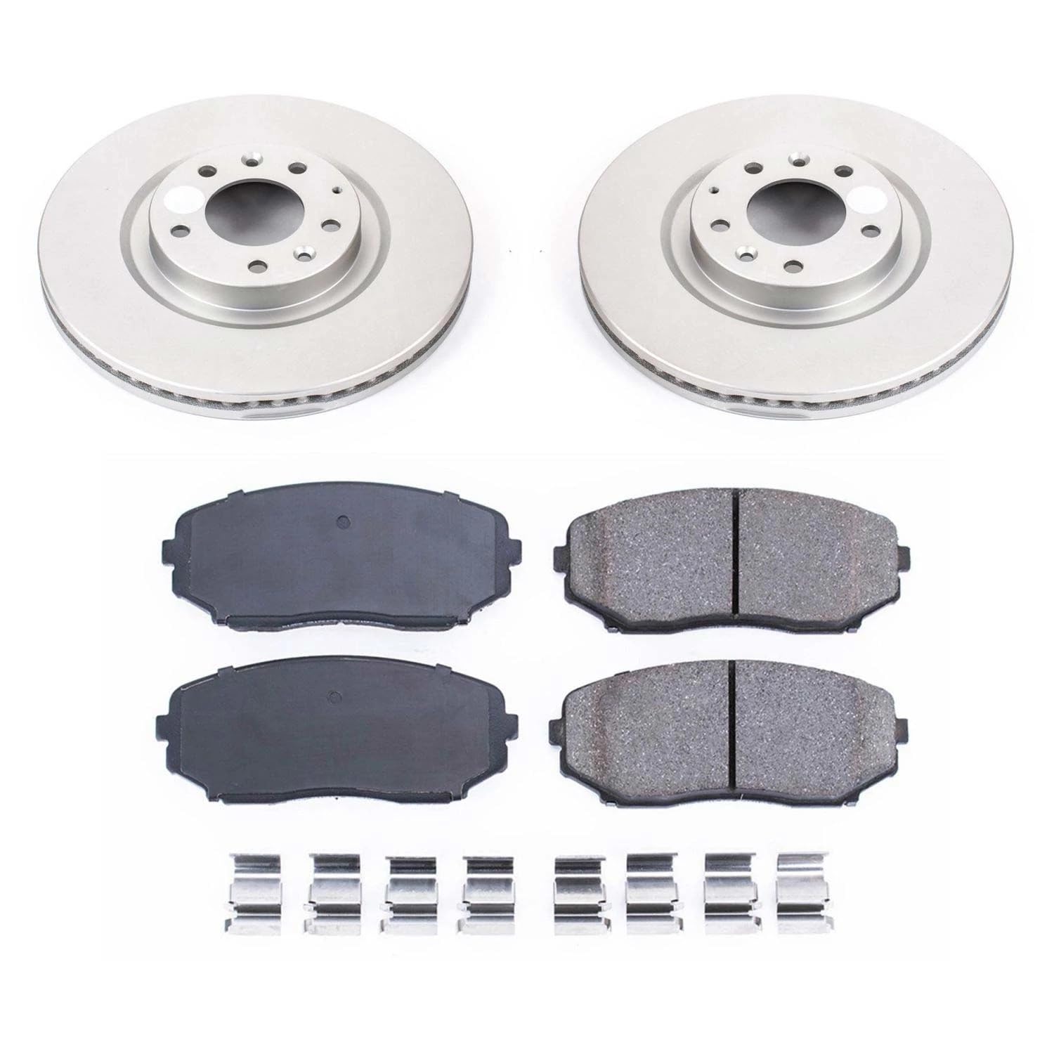 Power Stop Coated Brake Rotor CRK5878 & Ceramic Brake Pads- front For Mazda CX-9 2007-2015 [Model Specific]