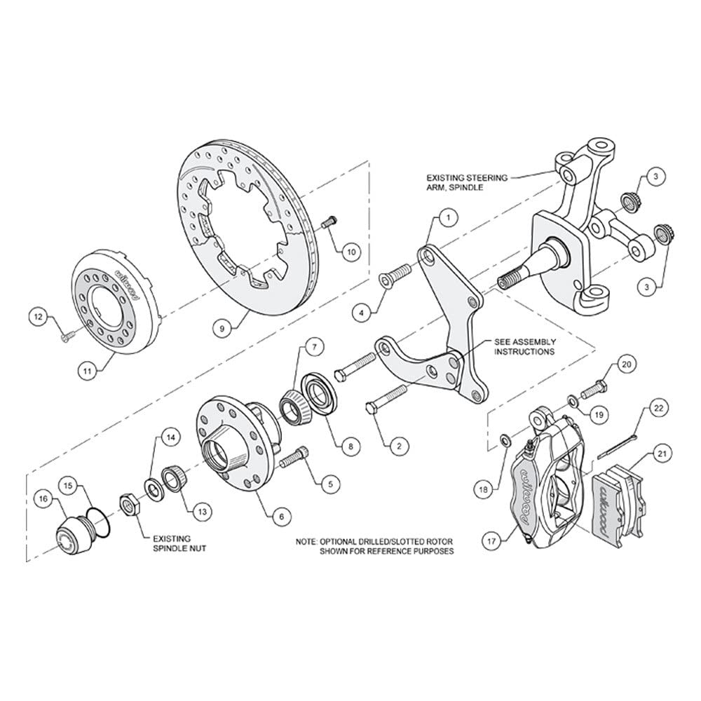 Front FDLI Kit,12.19", Drilled, Red