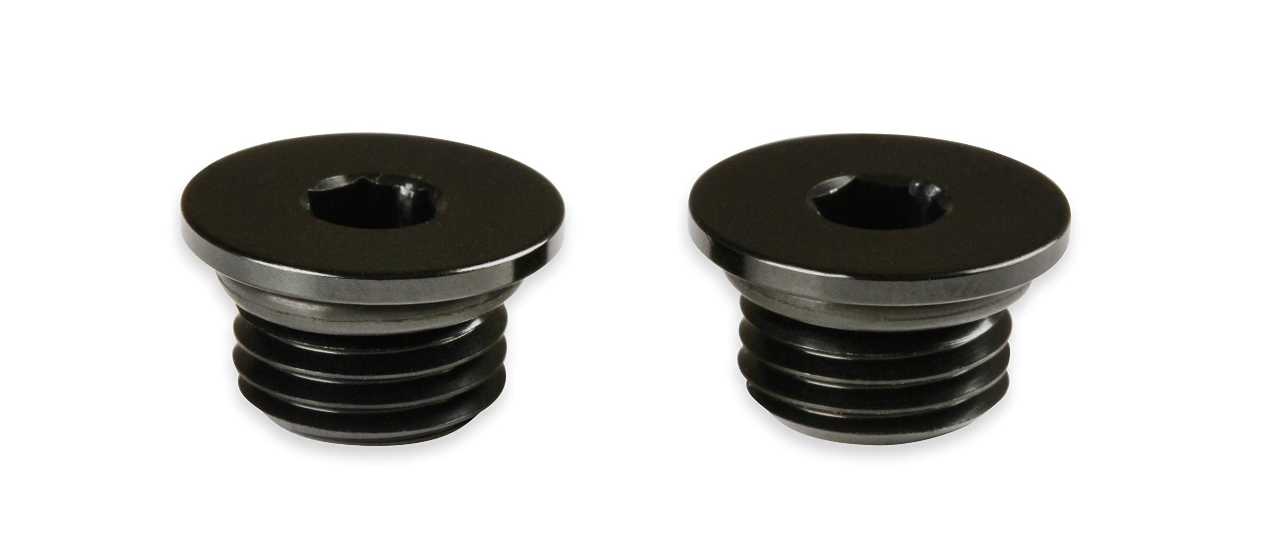 Black Earl's -3An Low Profile Port Plug, 2Pk