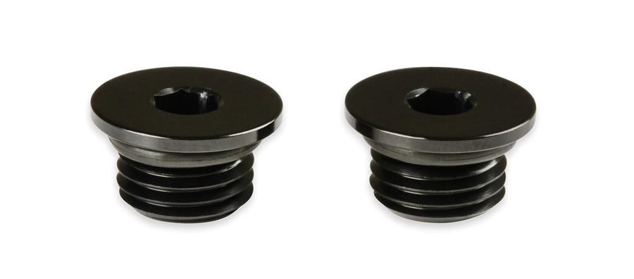 Black Earl's -3An Low Profile Port Plug, 2Pk