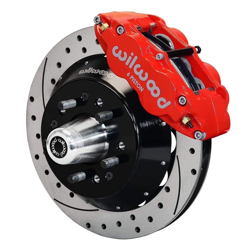 140-10219-DR WILWOOD FNSL6R Front Hub Kit,12.88", Drilled, Red 1968-1969 Mustang