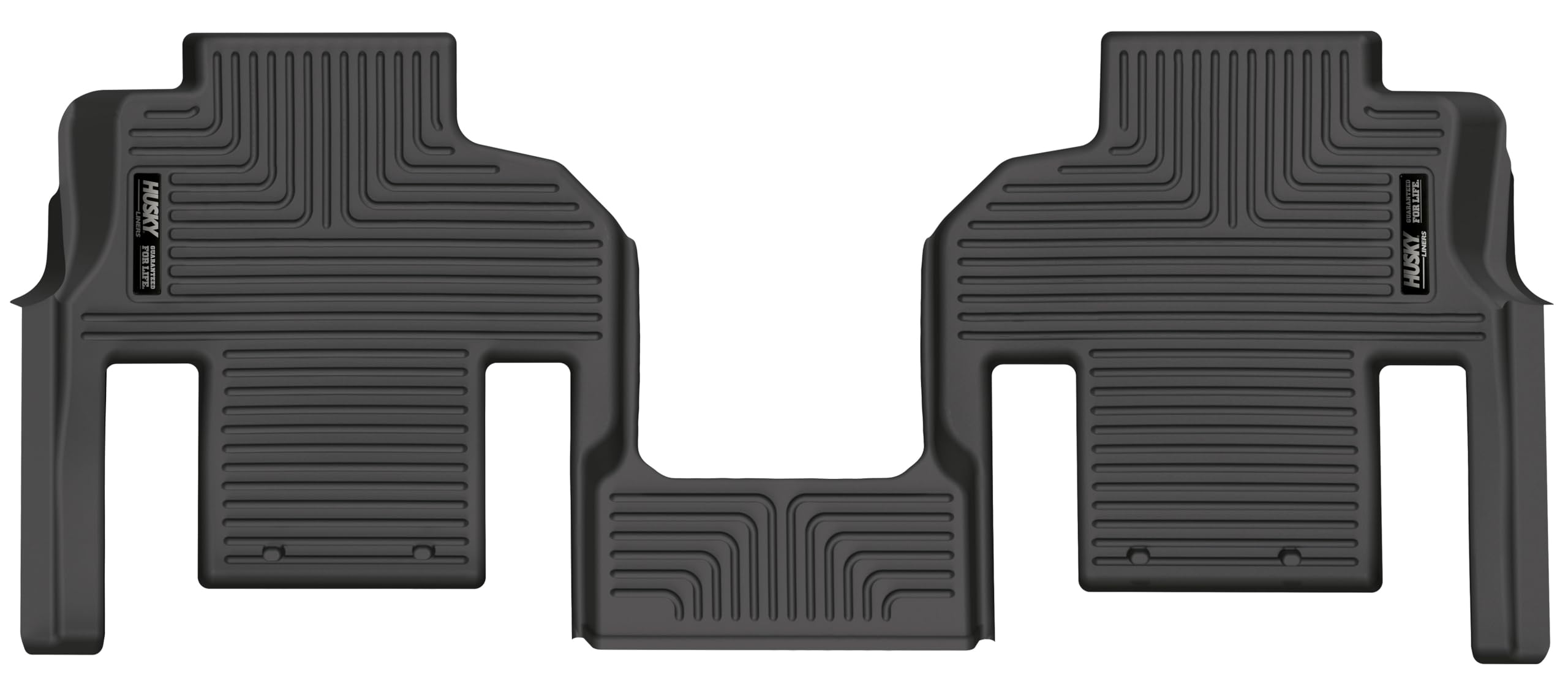 Weatherbeater Husky Liners Floor Mats | Fits 2022-2025 Jeep Wagoneer w/ 2nd Row Bucket Seats | 2nd Row, 1-pc Black - 11371