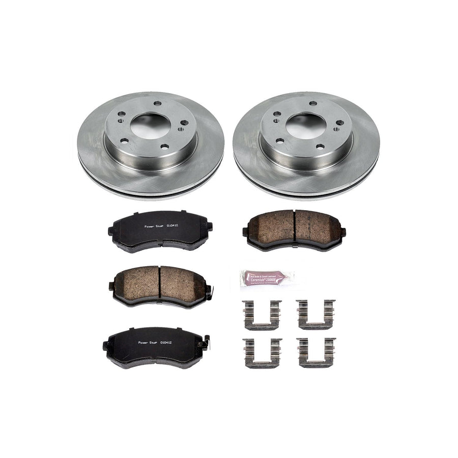 Power Stop Autospecialty KOE754 Front Replacement Brake Kit-OE Brake Rotors & Ceramic Brake Pads For Nissan 240SX 1994-1996 [Model Specific]