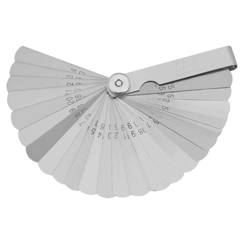 W80528 Performance Tool 26-Piece Straight Blades Feeler Gauge Set for Precise Engine Measurements in SAE and Metric Sizes from .0015 to .635 mm
