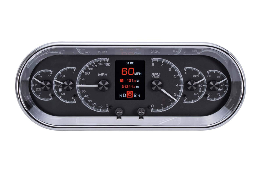 Dakota Digital Oval Universal Analog Gauges System Kit Black HDX-2018-K