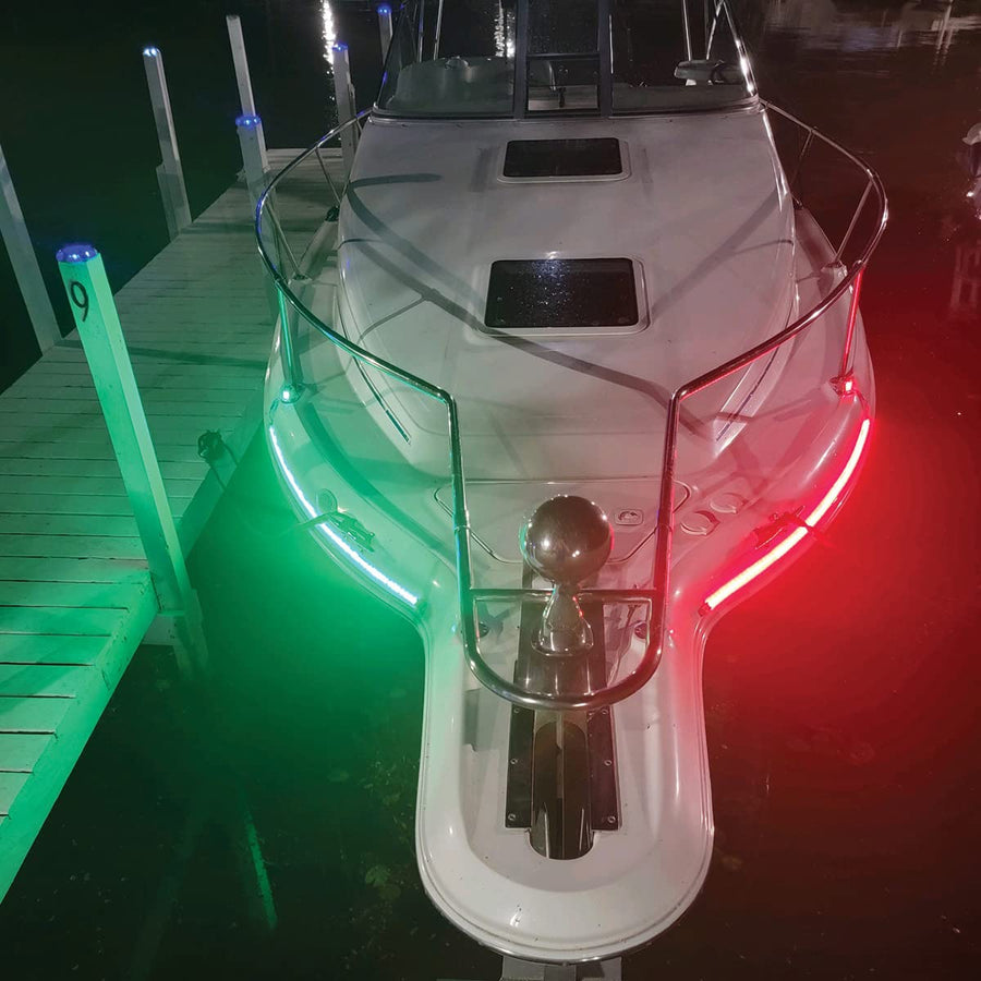 Marine Sport Lighting Bow Light Fit Marine Bow 12in LED Strip Starboard and Port sidelight Nav kit (1FT) MSL1FTSL
