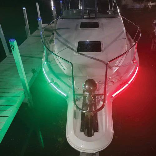 Marine Sport Lighting Bow Light Fit Marine Bow 48in LED Strip Starboard and Port sidelight Nav kit (4FT) MSL4FTSL
