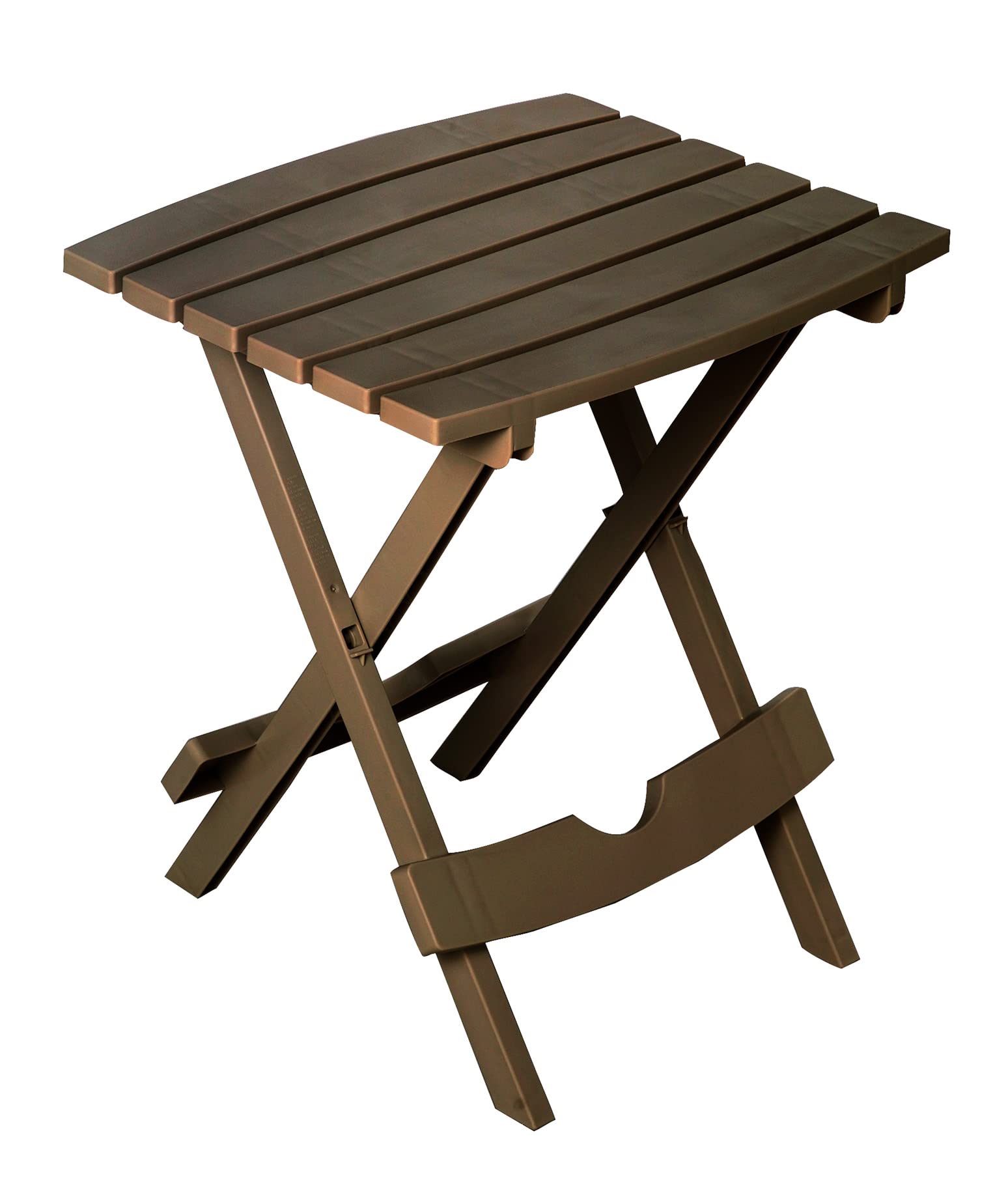 Quik Fold Adams Patio Side Table, Resin, Earth Brown