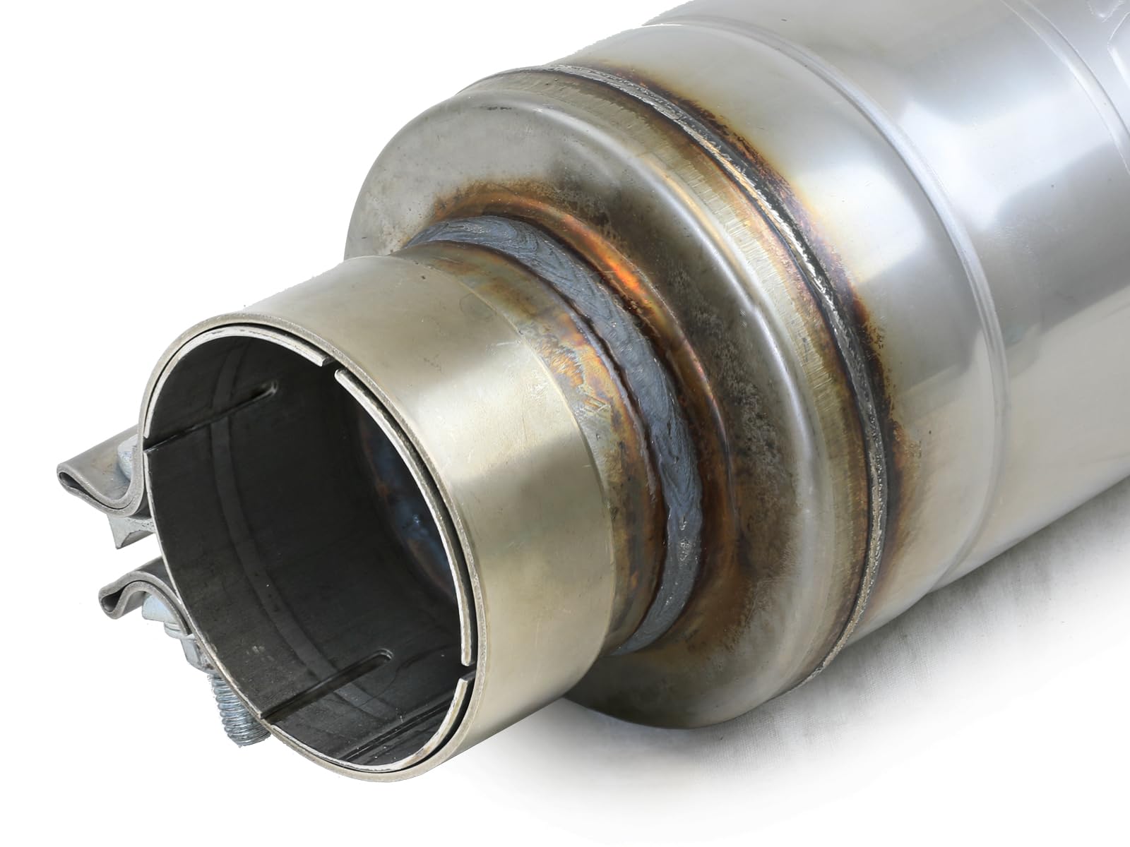 MACH Force-Xp aFe Power 304 Stainless Steel Muffler 3 IN ID Center/Center x 5 IN Dia. x 19 IN Overall Length - Round Body 49M30059