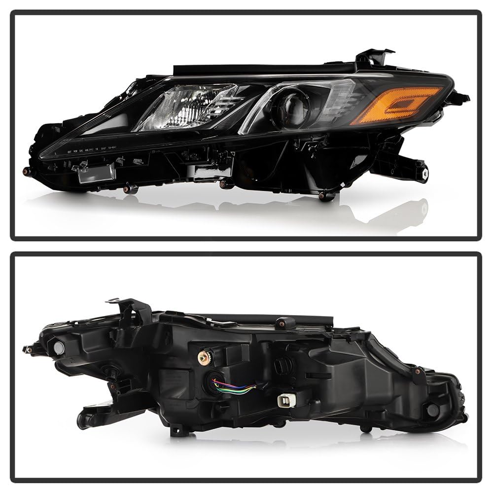 Toyota Camry 21-23 SE XSE Halogen Headlight - Low Beam-LED ; High Beam-LED ; Signal-7444NA(Included) - OE Black Left Spyder (OE)