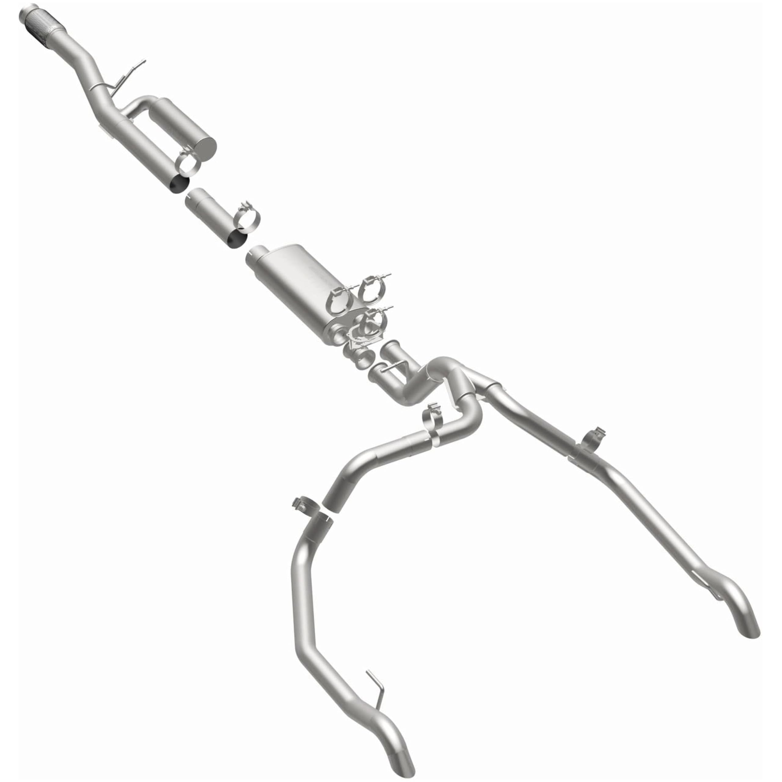 Performance Exhaust System MagnaFlow Kit 19703: Cat-Back, Overland Series, Compatible With 2024-2025 Chevrolet Silverado 1500 6.2L, 2024-2025 GMC Sierra 1500 6.2L, Dual Split Rear Exit