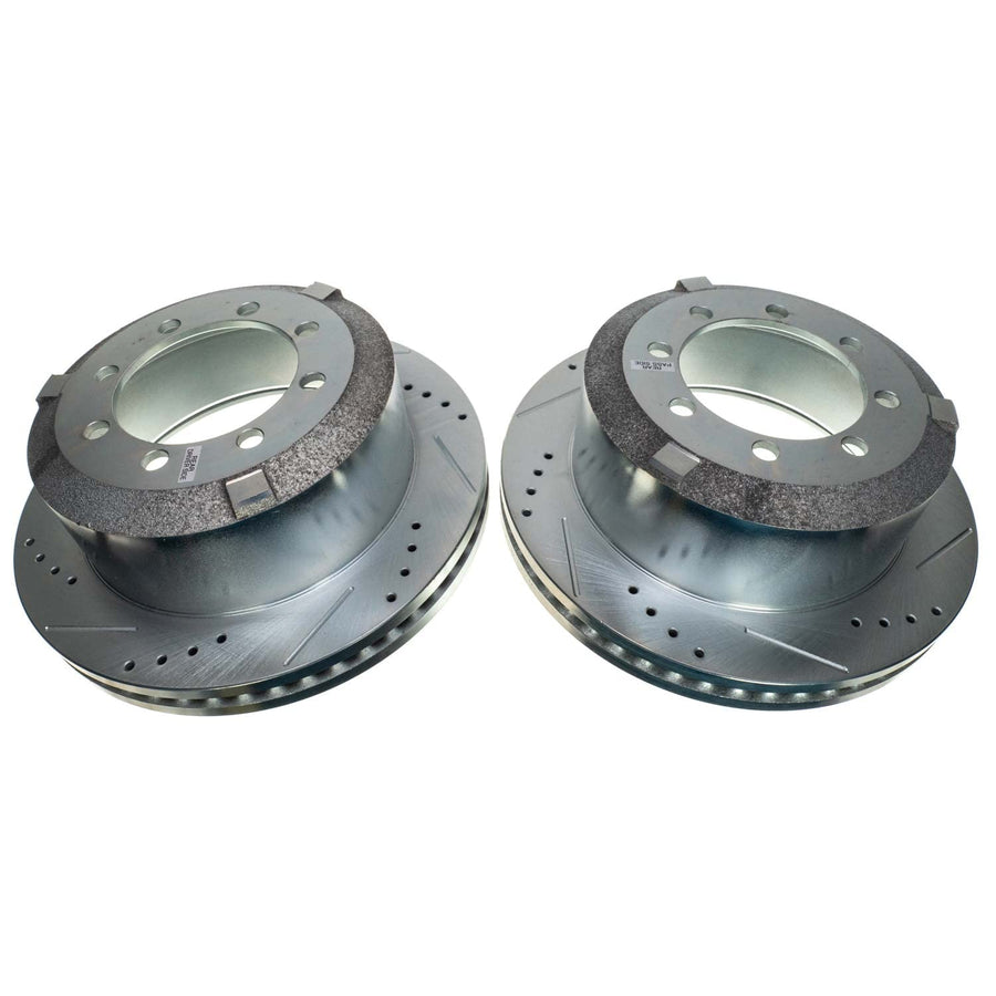Power Stop AR83100XPR Rear Pair of Drilled and Slotted Brake Rotors For Ram 3500 2019-2023 [Model Specific]