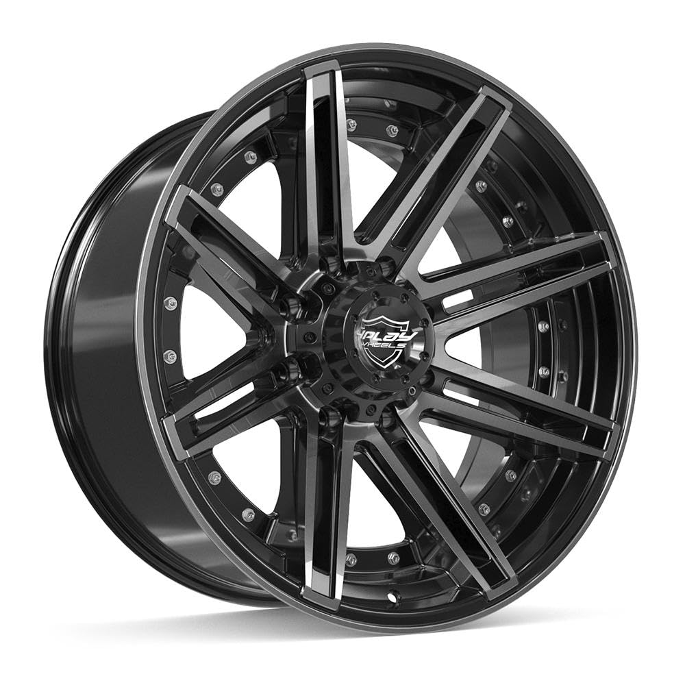 4PLAY Wheels 22 Inch Rim 4P08 Fits 8x170 22x10 Gloss Black Brushed with Tinted Clear (1)