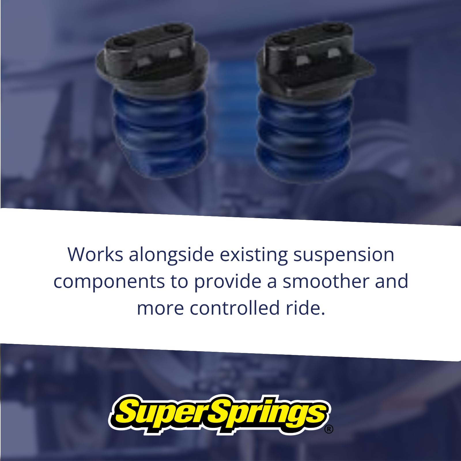 SumoSprings Front for Dodge RAM 2500|3500 | SuperSprings SSF-302-40 | Left/Right Pair | 800 (lb) Capacity at 50% Compression | Made in the USA, Blue