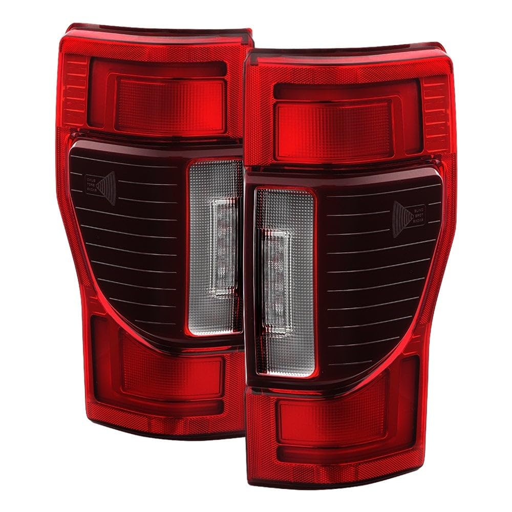 Ford F250 F350 17-22 Superduty OE+ (2020 Style) Fit Halogen BSD and Non BSD Models Full LED Tail Light - Red Clear
