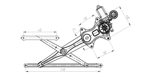Front Left TYC 660402 Replacement Window Regulator