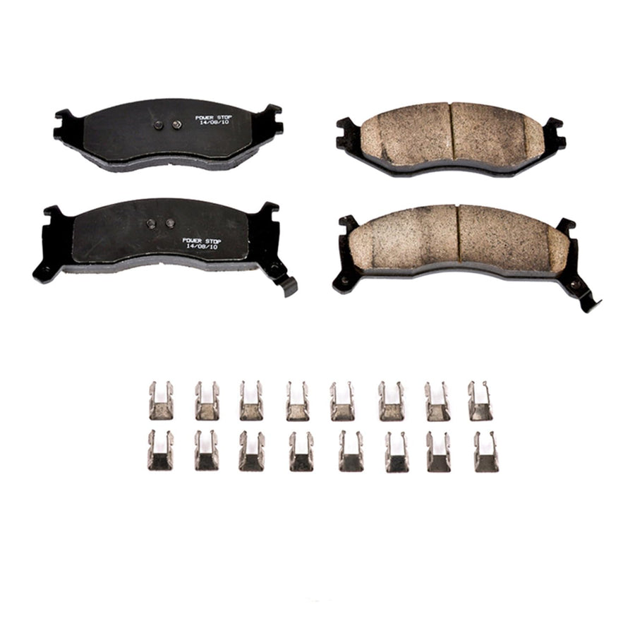 Power Stop Front Brake Kit For Chrysler Daytona 1992-93 |LeBaron 1991-95 |Dynasty 1991-93 |New Yorker 1991-93 |Town & Country 1991-95 - Ceramic Brake Pads With Installation Hardware, 17-521