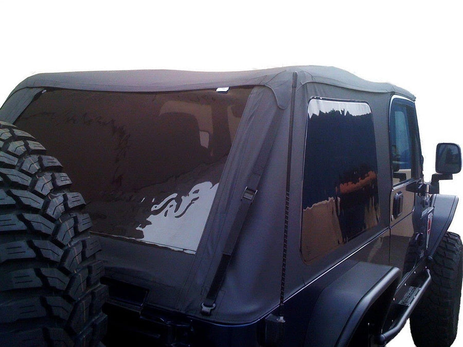 Frameless Trail Top RAMPAGE PRODUCTS for Jeep Wrangler TJ | Tinted Windows, Sail Cloth, Black Diamond | 109735 | Fits 1997-2006 Jeep Wrangler TJ (Excluding LI Unlimited)
