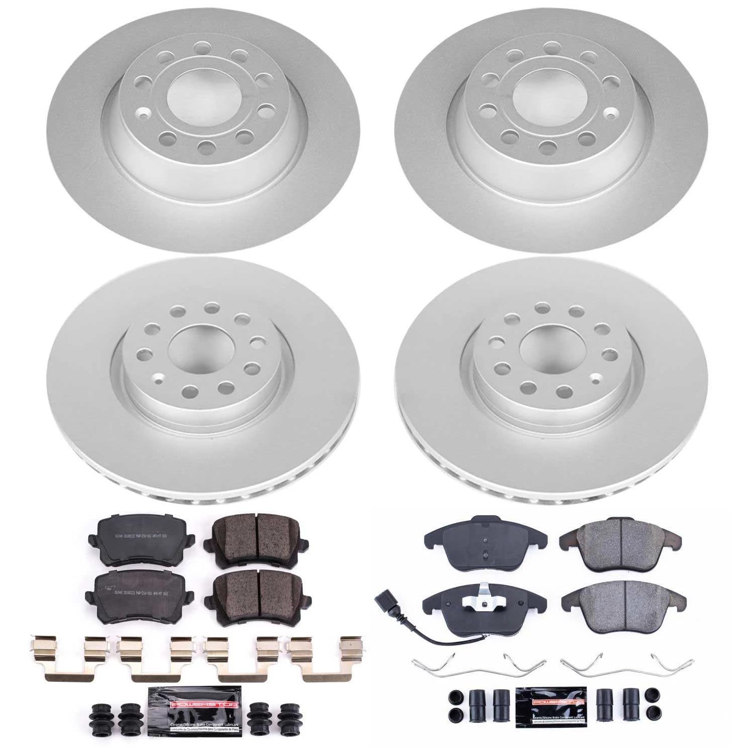 Z23 Evolution Power Stop CRK7339 Coated Brake Kit Front and Rear Geomet®