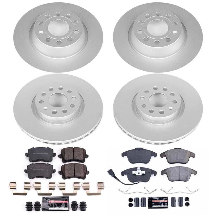 Z23 Evolution Power Stop CRK7339 Coated Brake Kit Front and Rear Geomet®