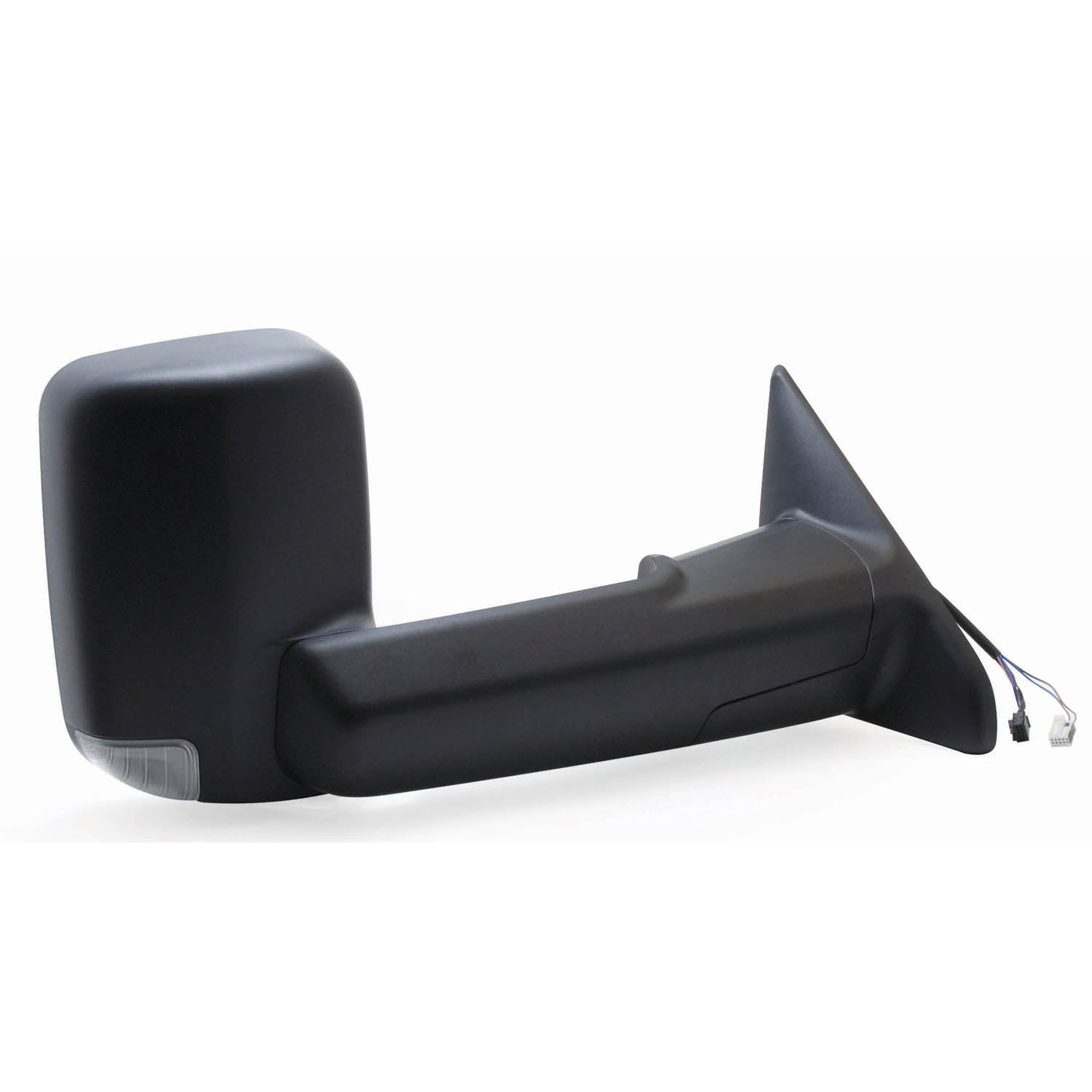 K Source Towing Mirror Passenger-Side – For 2009-2012 Ram Pick-Up 1500, 2500, 3500, Textured black, Turn signal, Puddle lamp, Flip-out-head, Dual lens, Foldaway