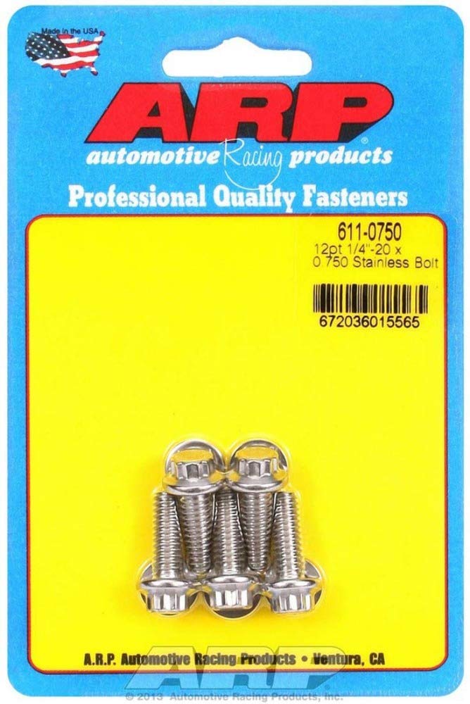 12pt 1/4-20 x 0.750 SS Bolt