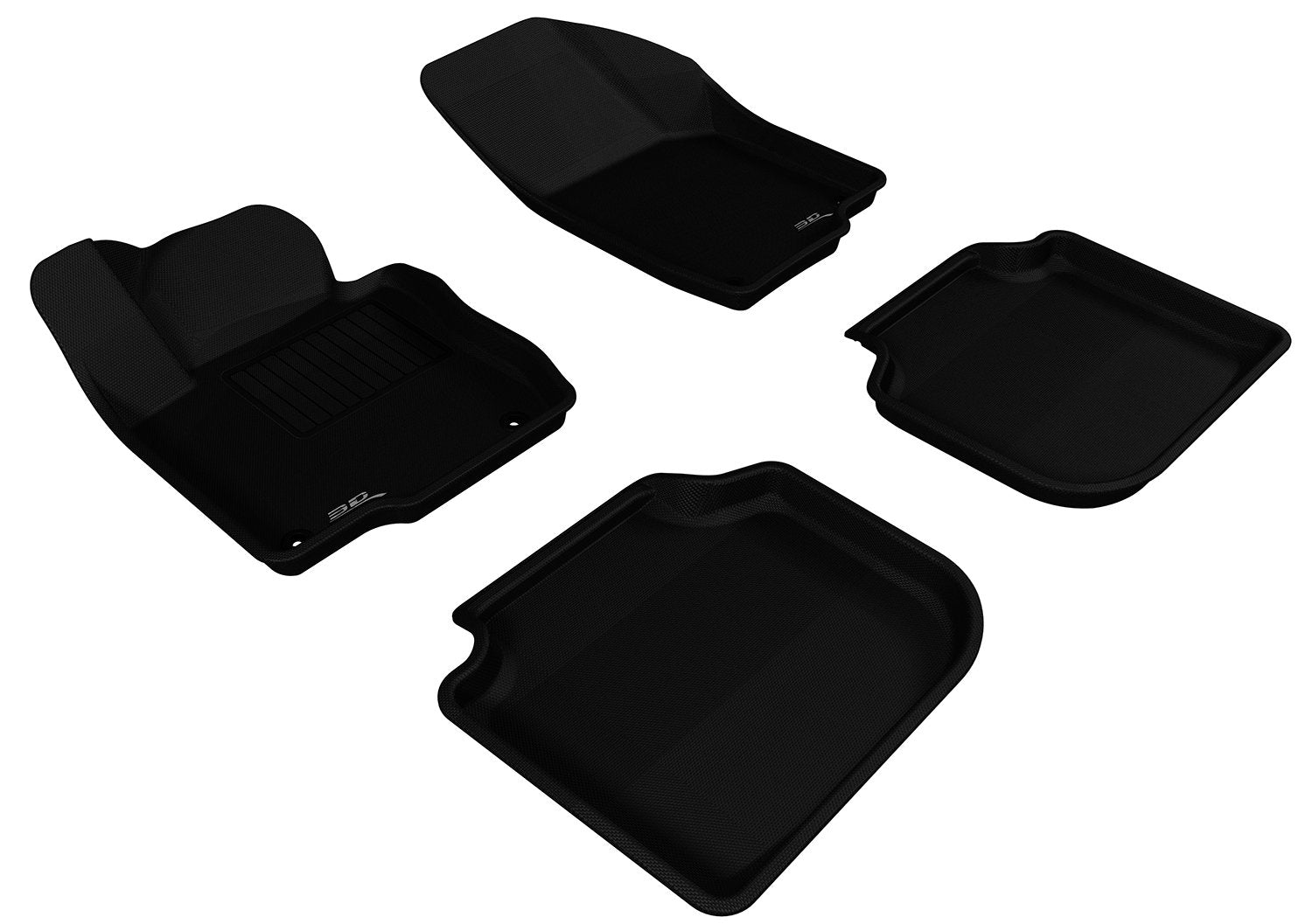 Complete Set 3D MAXpider L1VW05601509 Custom Fit All-Weather Floor Mat for Select Volkswagen Passat Models - Kagu Rubber (Black)