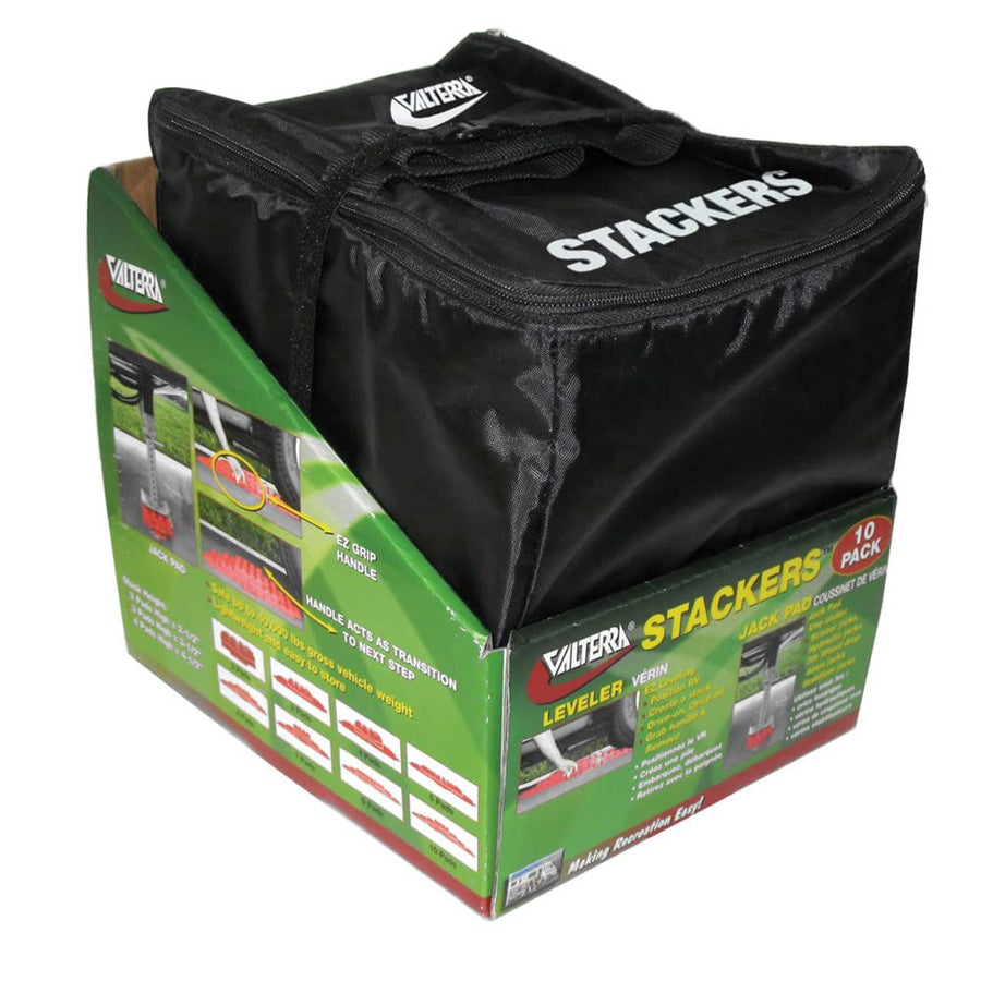 A10-0920 Valterra Stackers Leveler/Jack Pad - 10 Pack with Carry Bag, Red