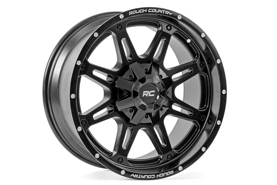 Rough Country One-Piece 94 Series Aluminum Wheel - 20x10, 8x170mm Bolt Pattern, 18mm Offset, Matte Black
