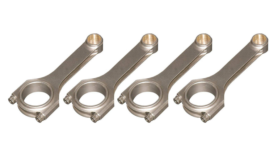 Connecting Rod, H Beam, Bushed, 5.900 in Long, Forged Steel, 3/8 in Cap Screws, Mitsubishi 4G63, Set of 4