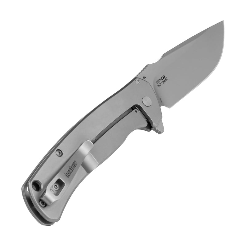 Kershaw Pocket Knife Scour, Matte Gray Design, 3.3 Inch Stainless Steel Drop Point Blade, EDC with Assisted Opening, Reversible Pocketclip, Everyday Carry Pocket Knife for Men and Women