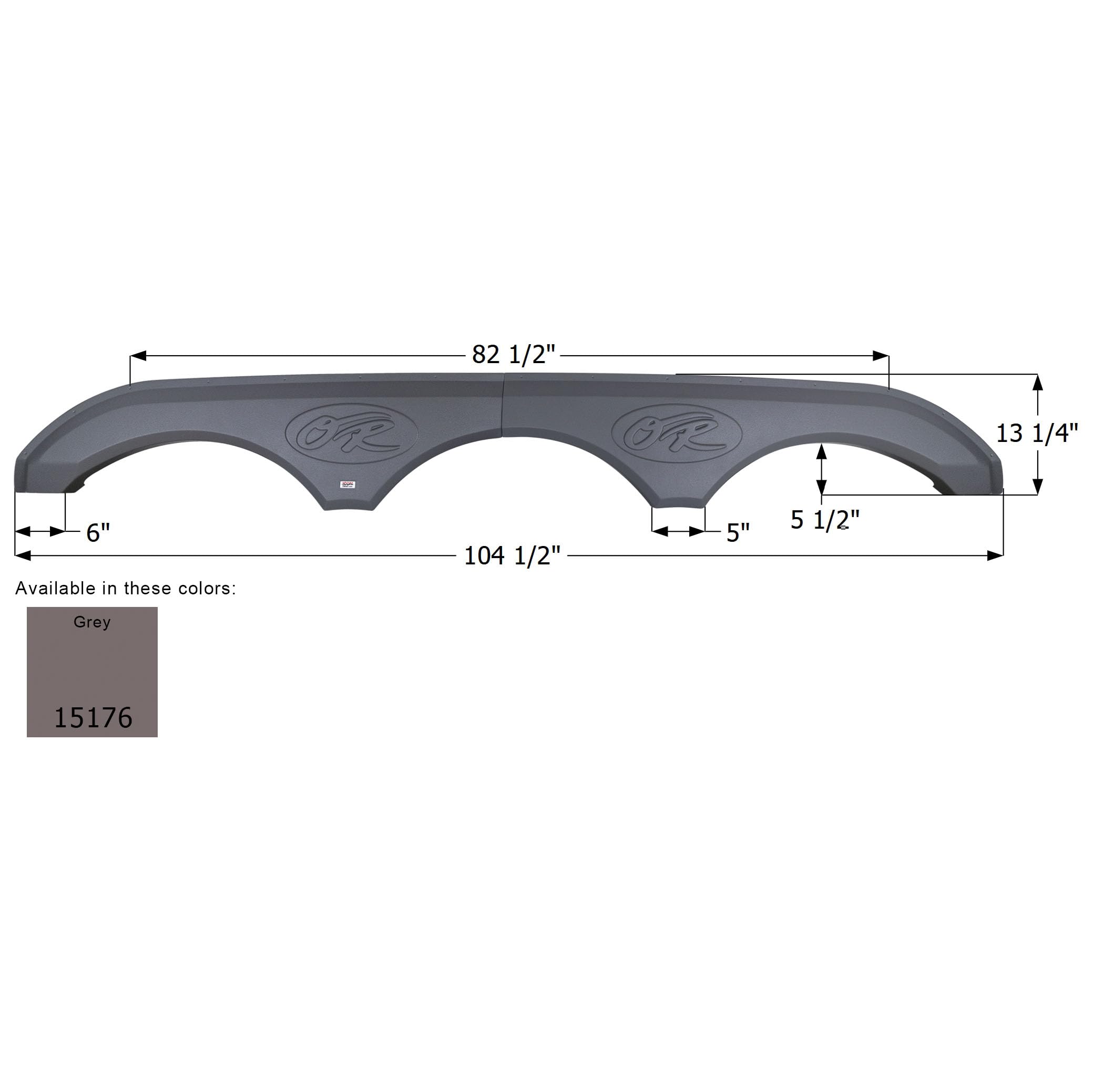 Triple Axle Fender Skirt Icon FS5176 for Open Range RV - Gray