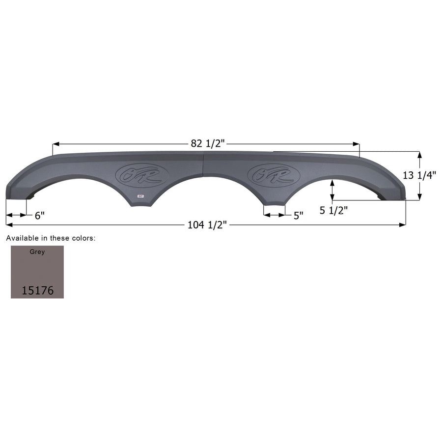 Triple Axle Fender Skirt Icon FS5176 for Open Range RV - Gray