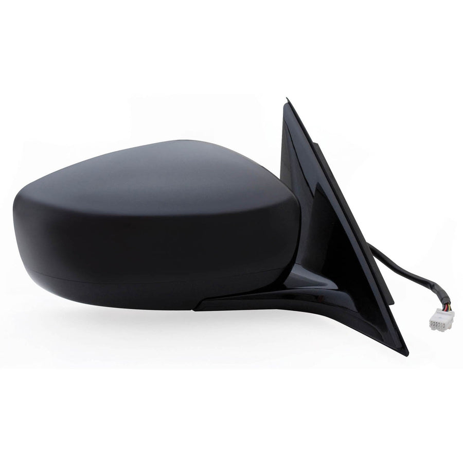 Fit System - 68587N Mirror Passenger Side for Infiniti G37 Sedan AWD, G25 Sport Model, w/Memory, Black, PTM Cover, Foldaway, Heated Power