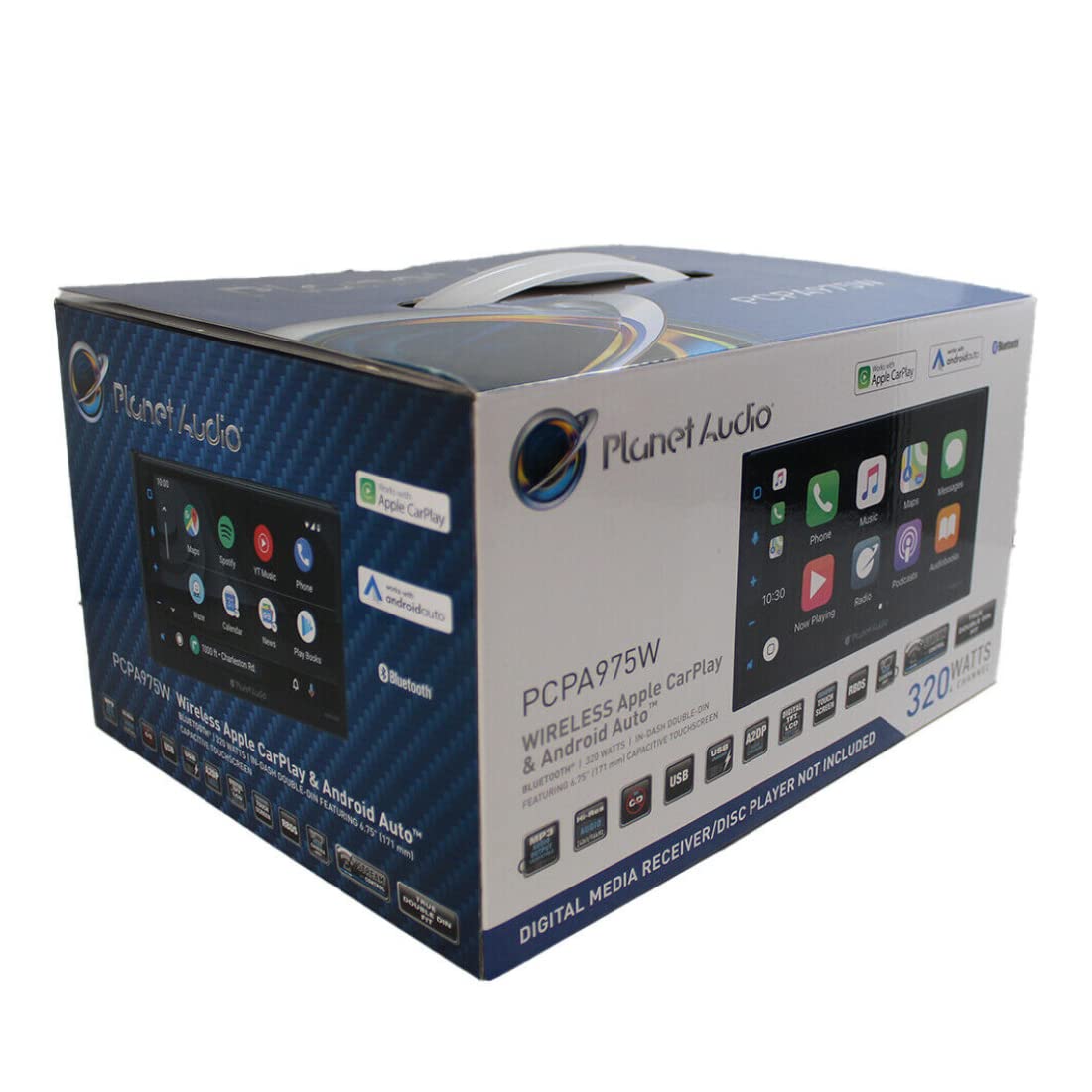 Car Stereo Planet Audio PCPA975W - Wireless Apple CarPlay & Android Auto, Double Din, 6.75 Inch Touchscreen, Bluetooth, No DVD Player, Radio Receiver