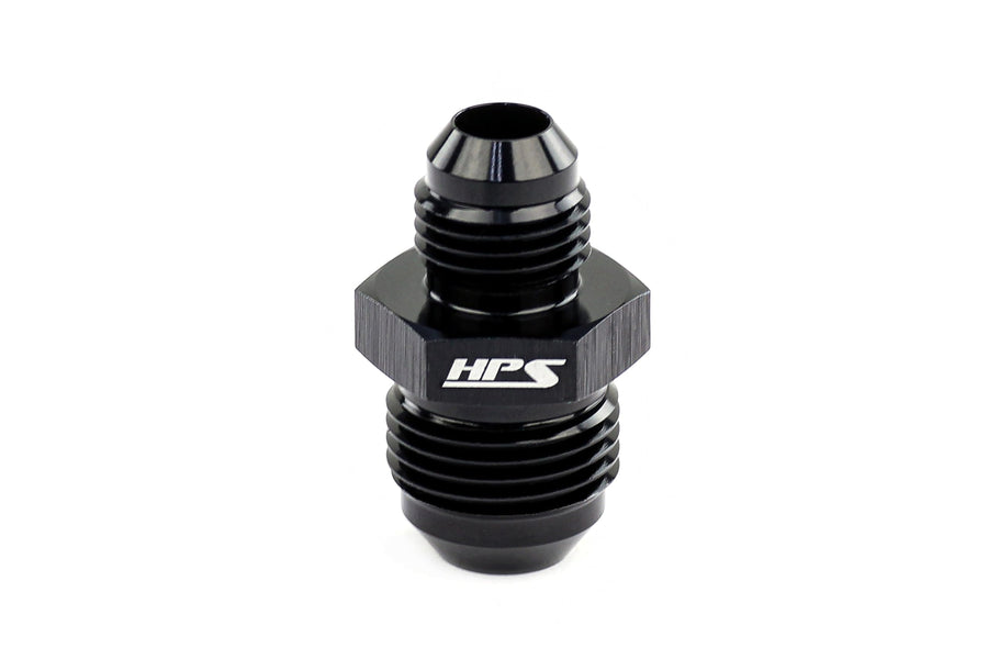 AN919-12 HPS AN Male To Male Reducer Union Coupler Adapter Fitting, Aluminum, Size: AN-8 to AN-6, Angle: Straight, Black