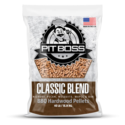 All Natural Hardwood BBQ Wood Pellets (40 pound Classic Blend) for Pellet Grills and Smokers Pit Boss