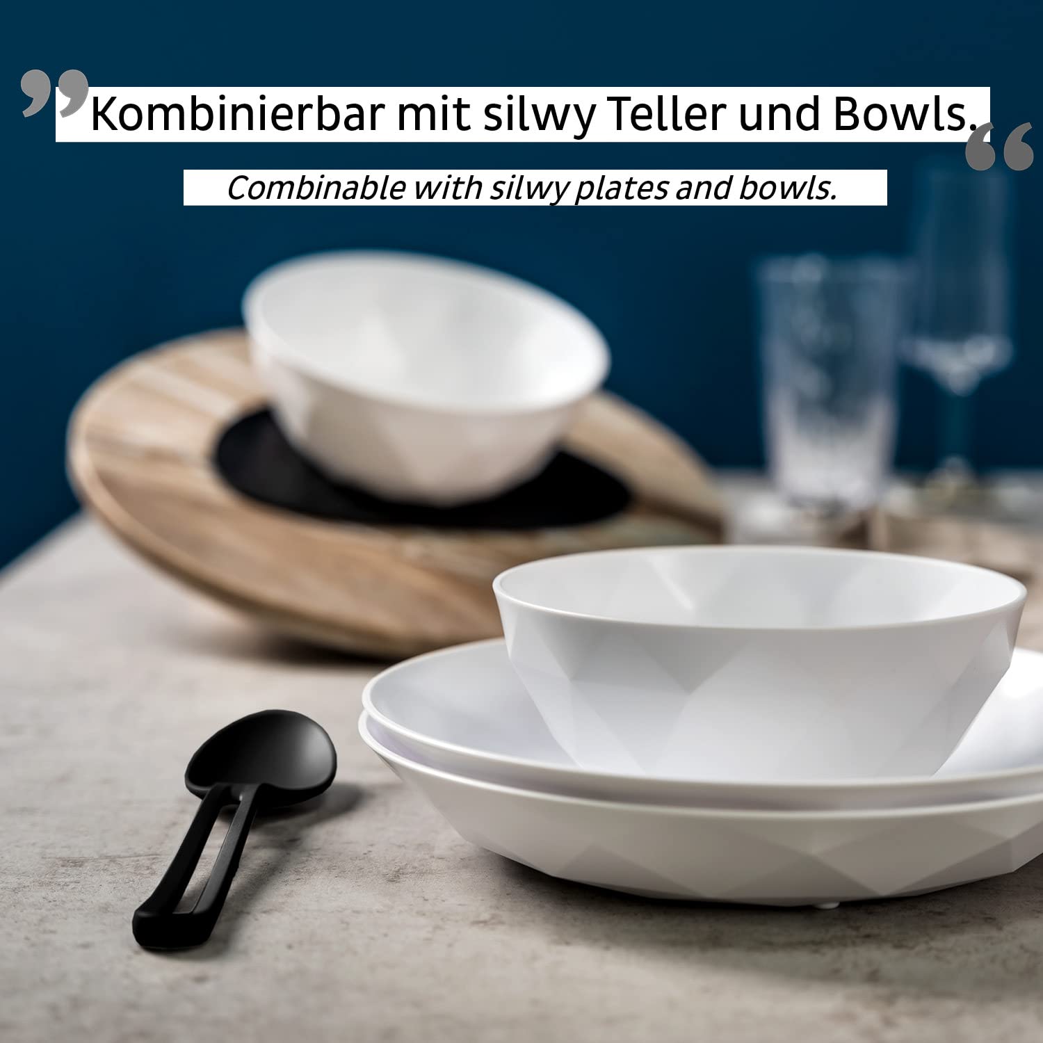 silwy® Tricky Cutlery Set (3-Piece Consisting of Knife, Fork and Spoon) in Black - Compact Click System Creates Organisation - Perfect for Camping, Caravaning and Boating