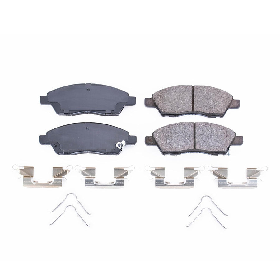 Power Stop Brake Kit Front For Nissan Micra 2015-16 |Versa 2012-19 |Versa Note 2014-19 - Ceramic Brake Pads With Installation Hardware, 17-1592